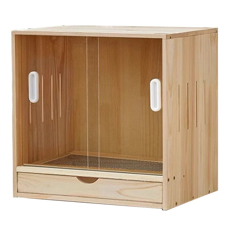 Jaula grande de madera maciza para reptiles, caja incubadora para reptiles, araña venenosa, tierra acrílica, tortuga, terrario, caracoles, Growbox de madera