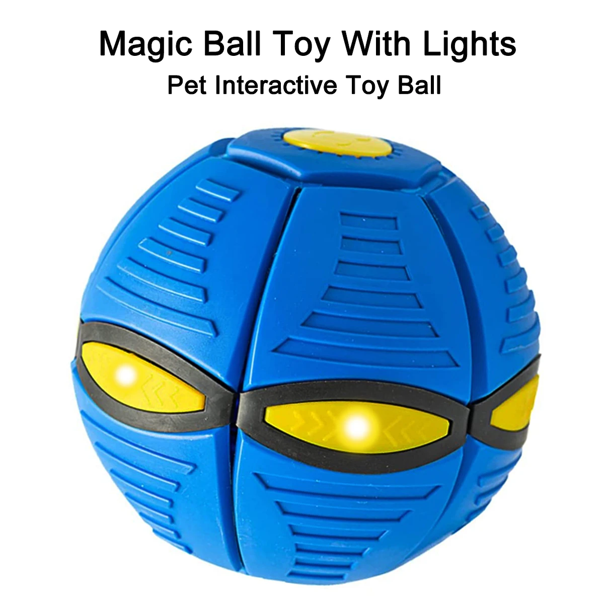 Juguete de platillo volador para perros, pelota mágica con luces, Bola de descompresión creativa, juguete para mascotas, platillo de entrenamiento para perros al aire libre - imagen 3