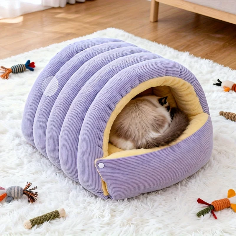 Winter Warm Cat Bed Warm Pet House Pet Sleeping Nest Thickening Warmth Soft Kittens Sleeping Bed Cat Cave For Pet Cat Dog Warmth