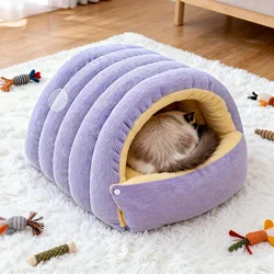 Cueva cálida para gatos y perros pequeños – Cama nido acogedora