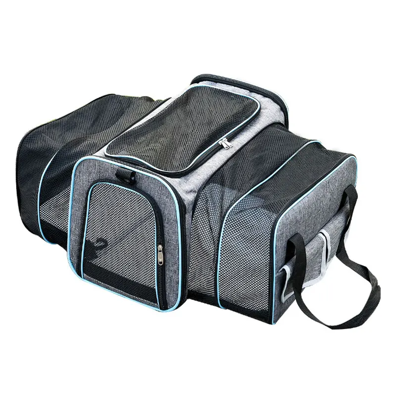 Bolso de hombro plegable para gato, bolsa de viaje para mascotas, portátil, transpirable, gran capacidad, suministros para mascotas - imagen 2