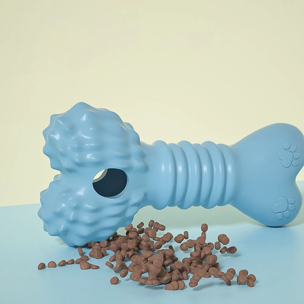 Juguete rompecabezas de hueso de perro: juguete para masticar dispensador de golosinas para perros, juguete duradero para limpiar los dientes para aliviar el aburrimiento, - imagen 4