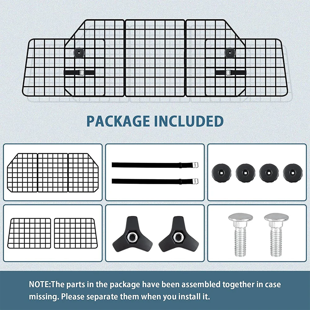 Barrera para vehículos SUV y perros, puerta divisora para mascotas para el área de carga del maletero, extensible para ajuste Universal, malla metálica plegable a prueba de óxido - imagen 3