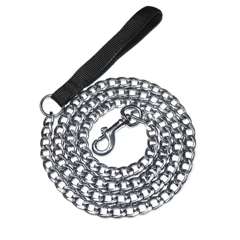 Cadena para perros de acero inoxidable, mango de espuma, diseño antidesgaste, correa para mascotas para perros pequeños, medianos y grandes - imagen 5