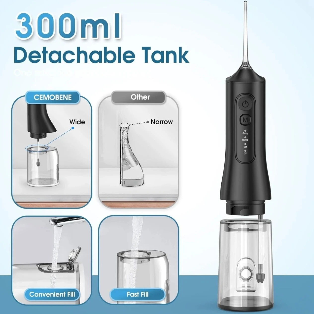 Irrigador dental recargable para perros y gatos – 4 modos y 300 ml - imagen 2