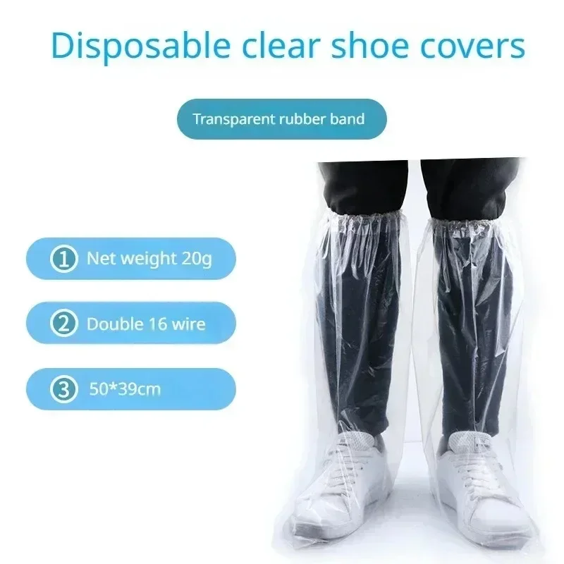 Cubierta desechable de plástico PE para zapatos, Botas de lluvia impermeables para cubiertas protectoras, venta al por mayor, 2 pares - imagen 3