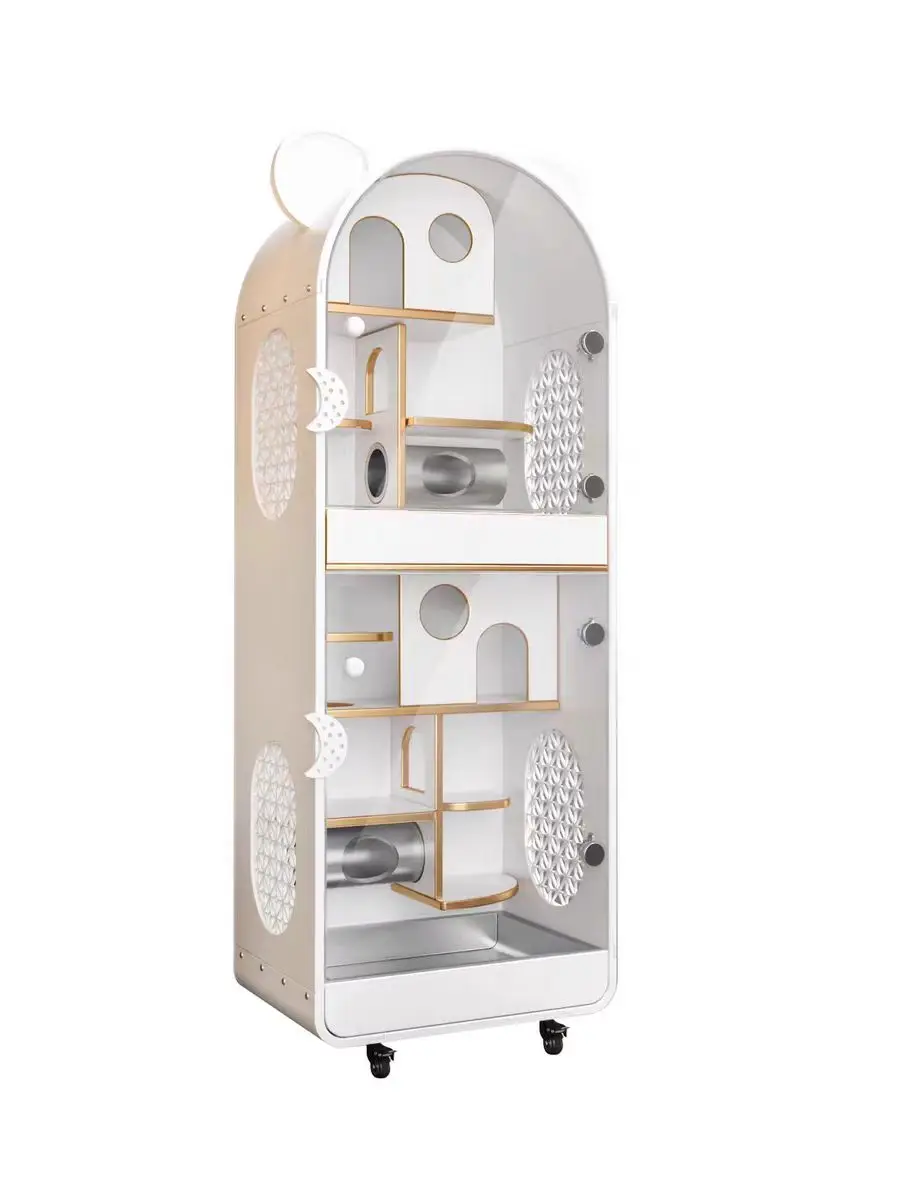 Chinchilla Villa Jaula de gabinete antimordeduras de madera maciza, jaula especial para citas, lujo, productos de compra - imagen 5