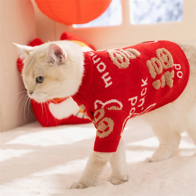 Suéter de invierno rojo para cachorros Chihuahua – Abrigo Año Nuevo - imagen 3