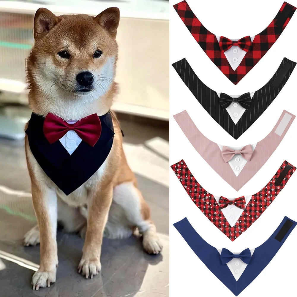 Pajarita para perro guapo, accesorios para fiesta de boda para perros pequeños, medianos y grandes, vendaje Triangular para cachorros y perros grandes de alta calidad