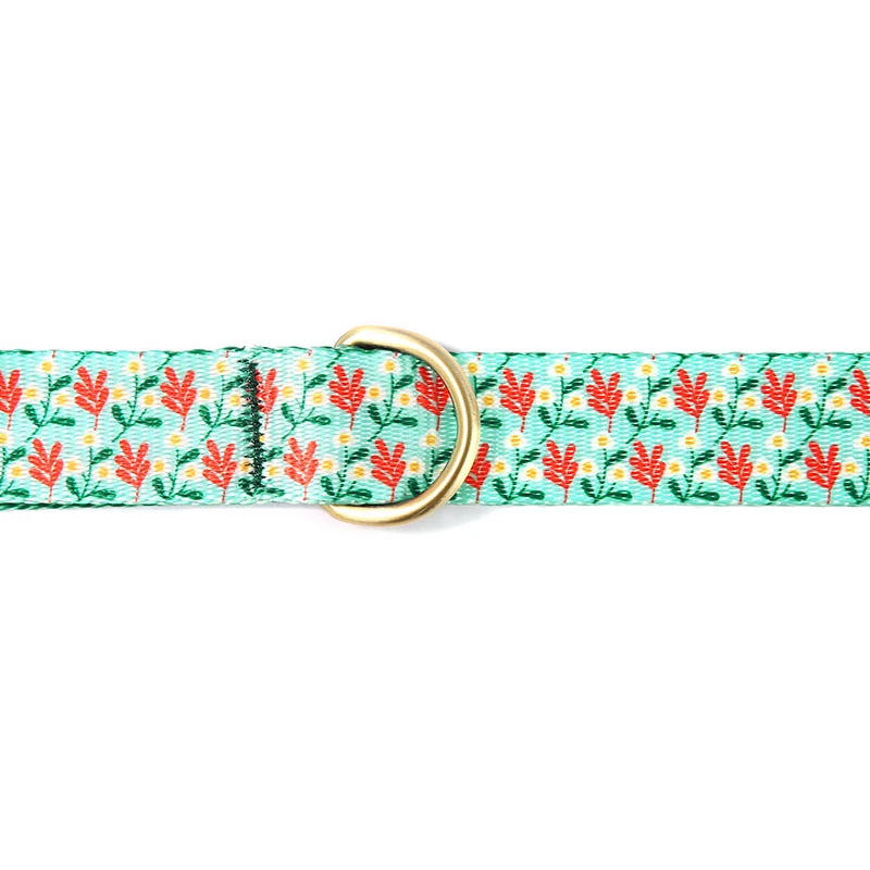 PLATTCO Correa para el cuello para mascotas grabada con diseño propio Correa personalizada para cachorros BLANCO FRANGIPANI PDL343 - imagen 2