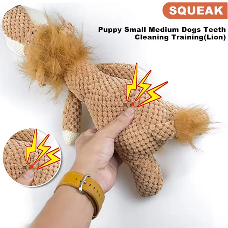 1/3 Uds. Juguete grande para perros, juguete de peluche con sonido resistente a mordeduras, León, Lobo, elefante, juguete para mascotas de dibujos animados, juguete para perros pequeños y medianos - imagen 5