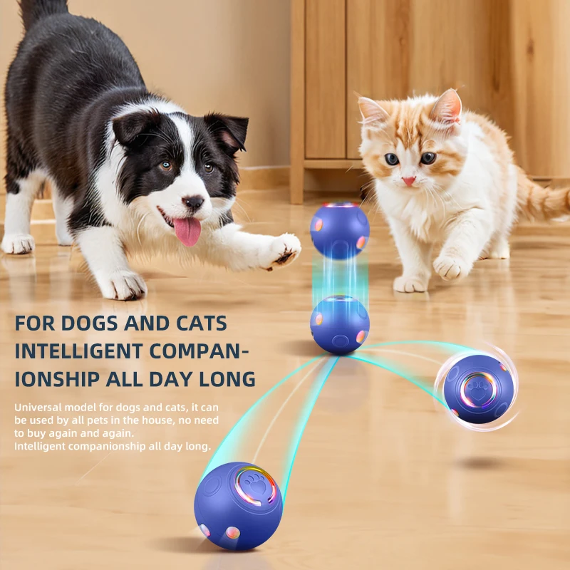 Nueva pelota de juguete móvil automática para perros, pelota de juguete interactiva para masticar con USB inteligente para saltar, juguetes para cachorros, regalo - imagen 2