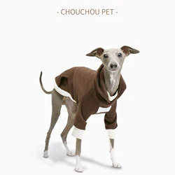 Sudadera con capucha Galgo Italiano - terciopelo cálido marrón