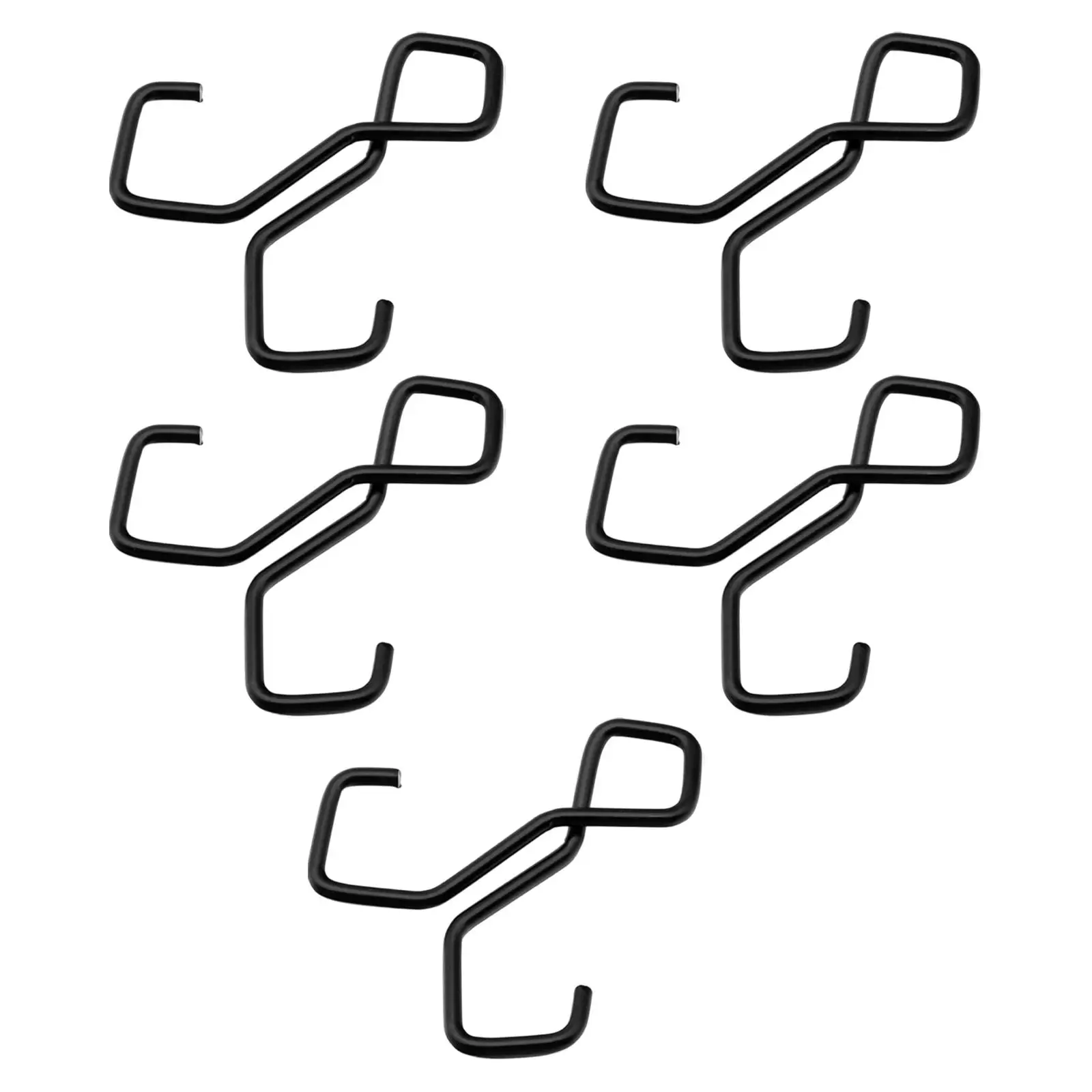 5x Portable Double Hooks Hangers, 6.3x6.1cm for Closet, Anti Slip Versatile Organization
