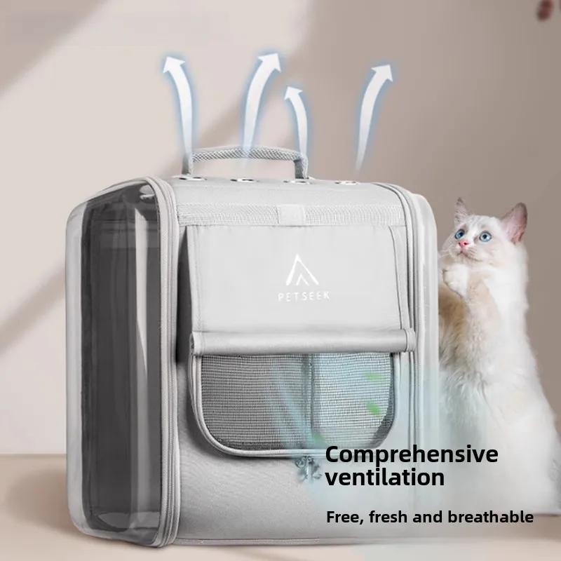 Mochila portátil para perros y gatos, cápsula espacial de alta capacidad para perros, bolso de hombro de viaje portátil, accesorios para ventilar - imagen 5