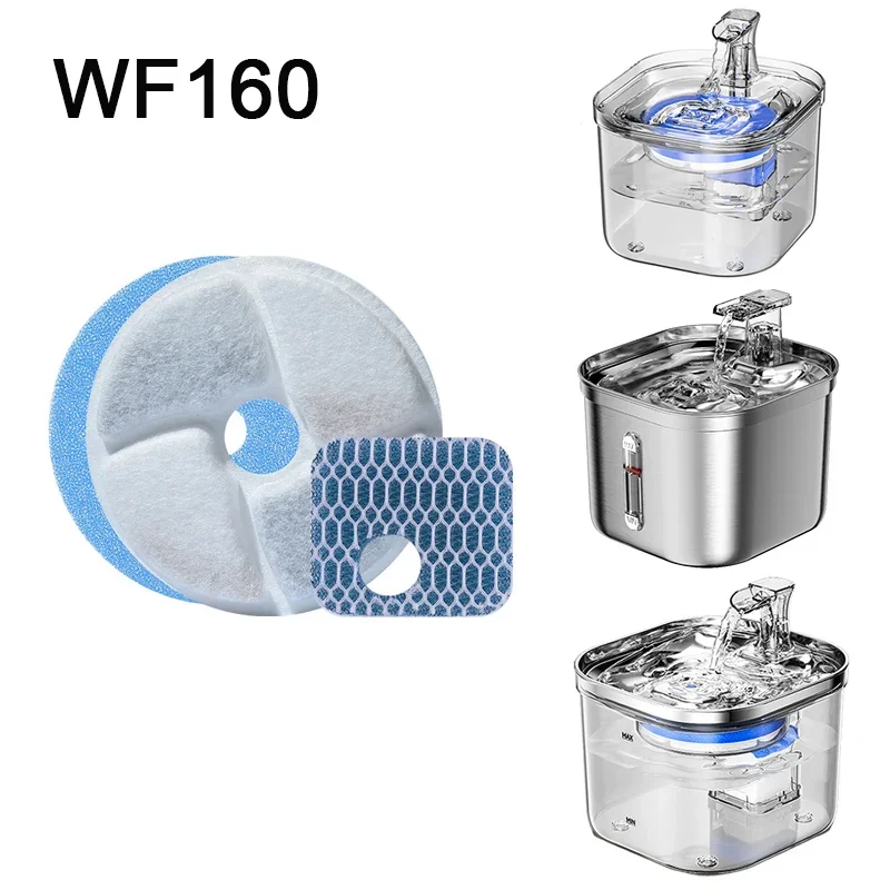 12/8/4 juegos de filtros de carbón activado de repuesto para filtros cuadrados de purificación de agua de resina para fuente de agua de gatos de acero inoxidable - imagen 2