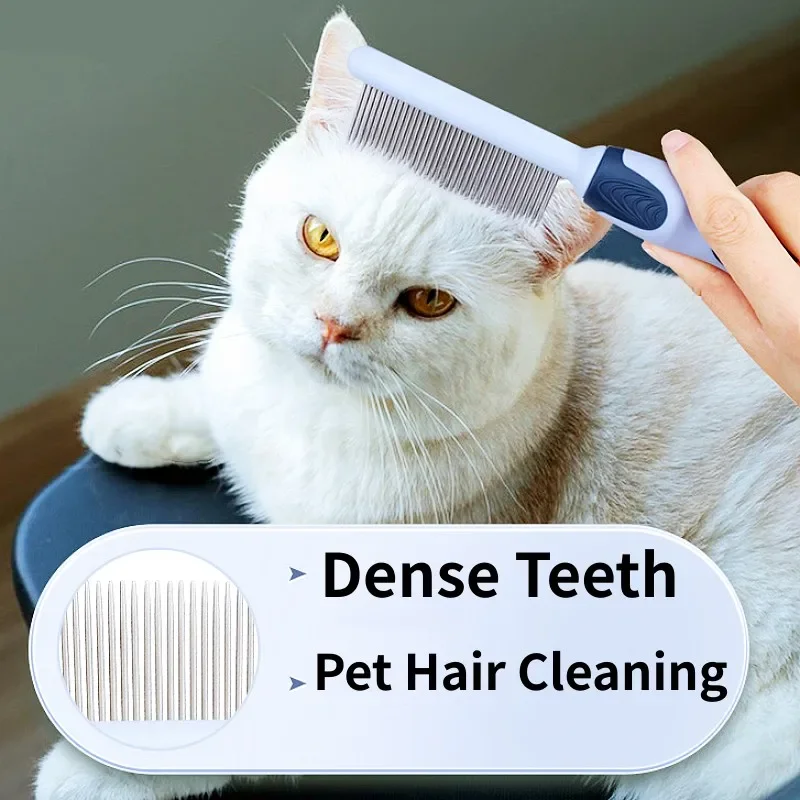 Peine para perros, removedor de pelo para mascotas, cepillo para perros, peines con mango cómodo para limpieza de pelo de gato, peine para gatos de doble cara, accesorios para mascotas - imagen 2