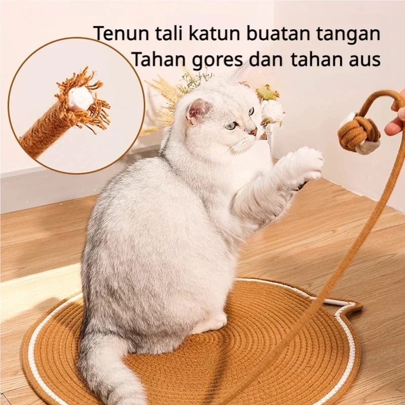 Tapete rascador para gatos con cuerda de algodón, herramienta rascadora para gatos, divertidos juguetes para gatos para moler garras, raspador para gatos resistente al desgaste, producto para mascotas - imagen 4
