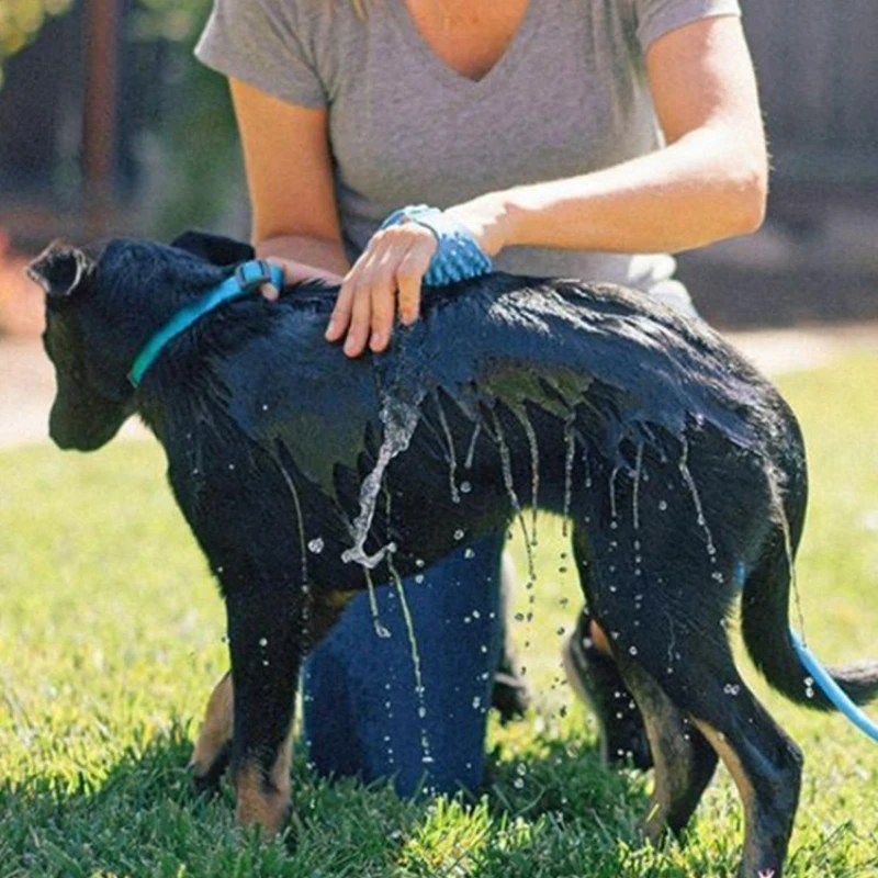 Limpieza de perros, dispositivo de baño de masaje 2 en 1 para mascotas, masajeador de silicona, guantes de ducha de baño, productos universales para perros y gatos - imagen 3