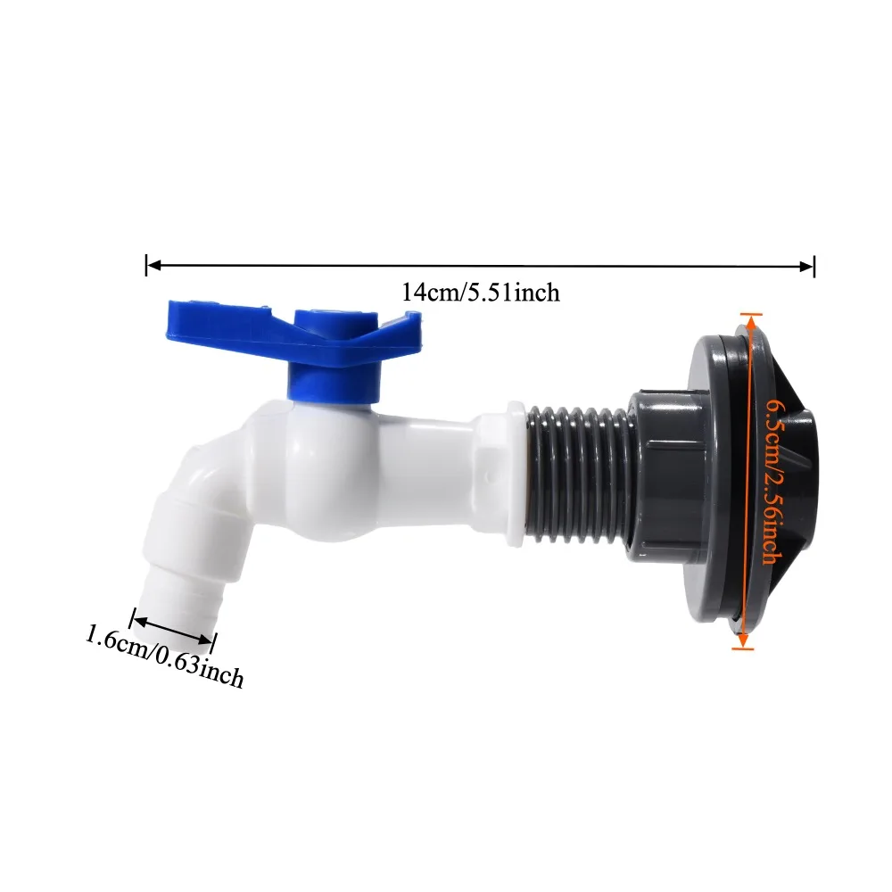 1 Juego de grifo con filtro, Kit de válvula de barril de lluvia de PVC, conector de manguera de riego para ganado y acuario, adaptador de drenaje - imagen 4