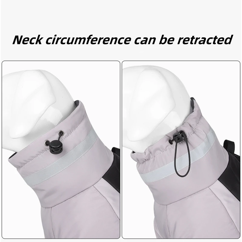 Chaqueta de invierno para perros, ropa impermeable y cálida, reflectante, con cremallera acolchada, a prueba de viento - imagen 4