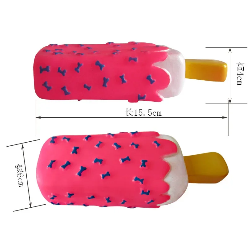 Un helado rosa con estrellas azules tiene 15 cm de largo