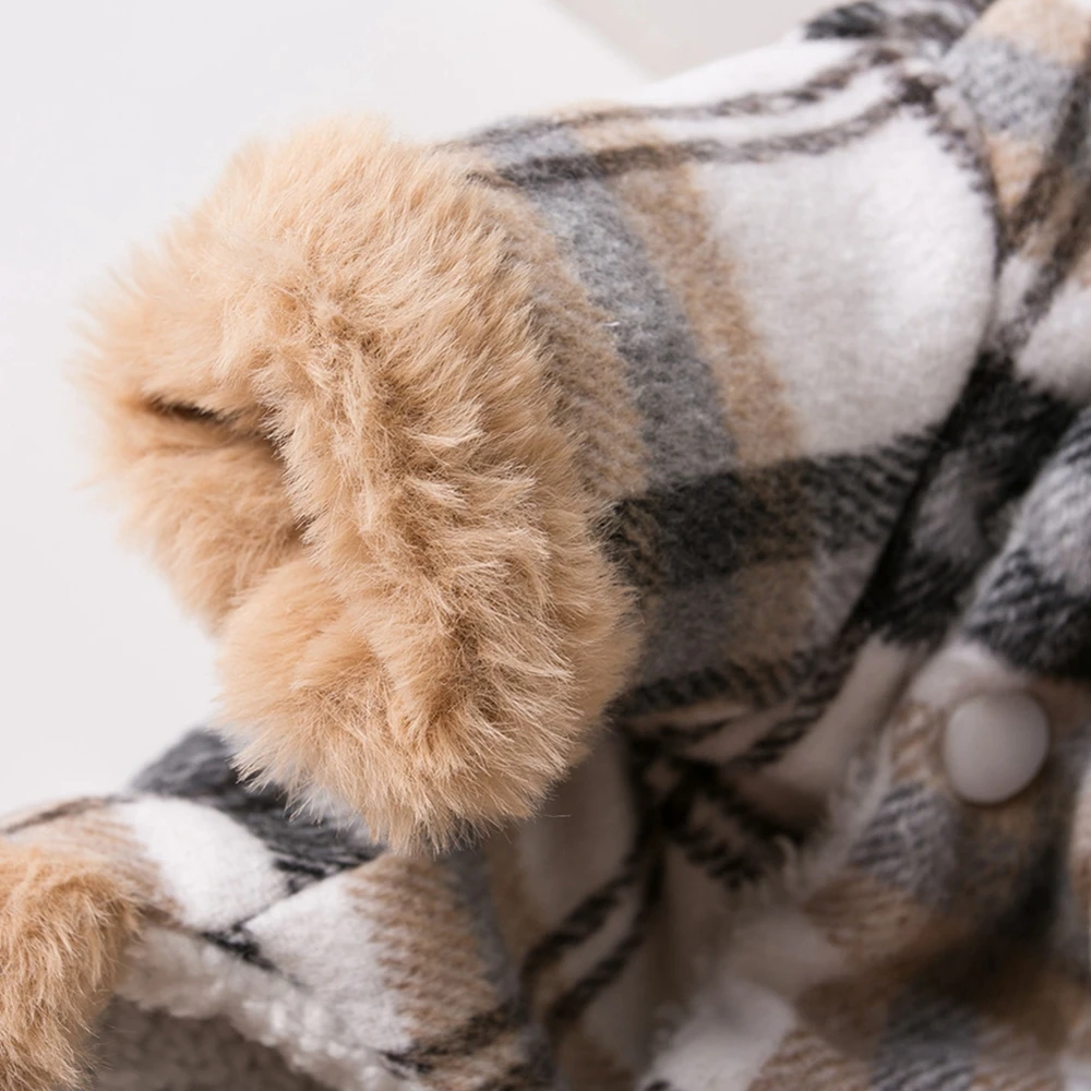 Ropa de invierno para mascotas, abrigo de celosía con anillo en D, traje cálido para perros, chaqueta para perros Chihuahua - imagen 5