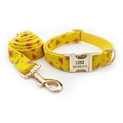 Collar para perro amarillo sandía con hebilla de identificación