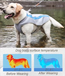 Chaleco refrescante para perros grandes – Protección solar verano