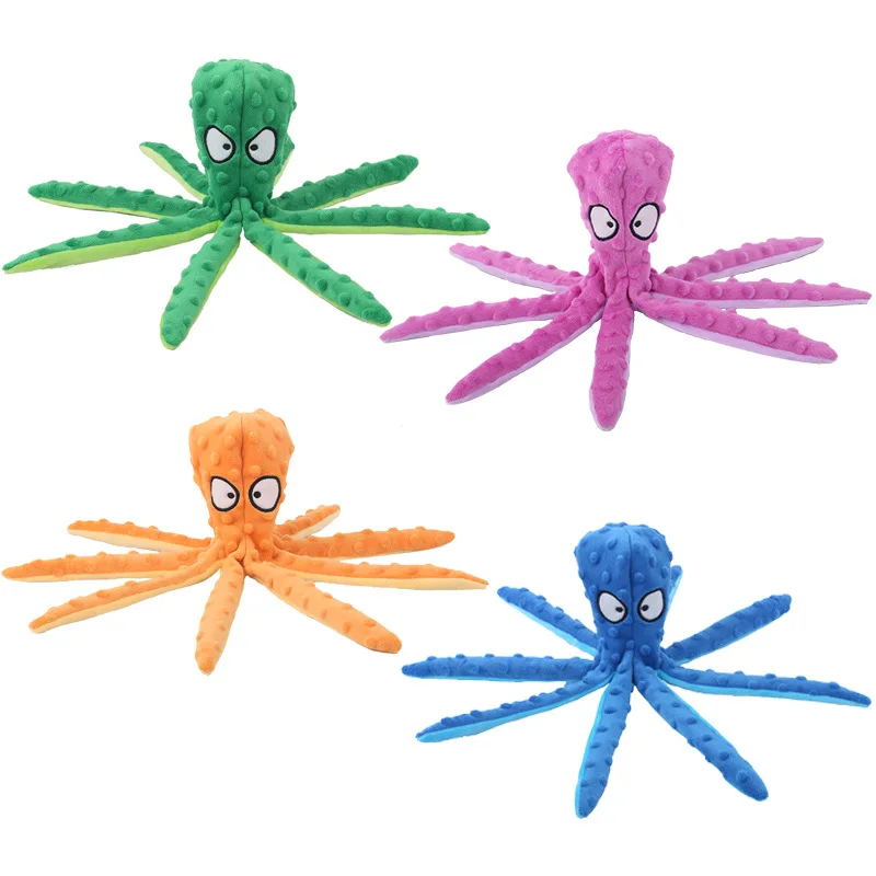 Juguete de peluche para mascotas, pulpo, juguete interactivo para perros, indestructible, resistente a mordeduras, sonido para cachorros, sonajero para perros, suministros de juguetes - imagen 4