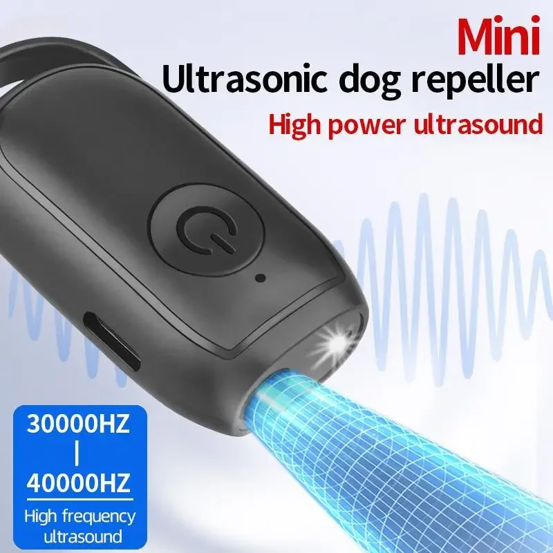 Repelente ultrasónico portátil para perros, dispositivo de entrenamiento de larga distancia, recargable por USB, con LED, defensa al aire libre, antibarkin - imagen 5