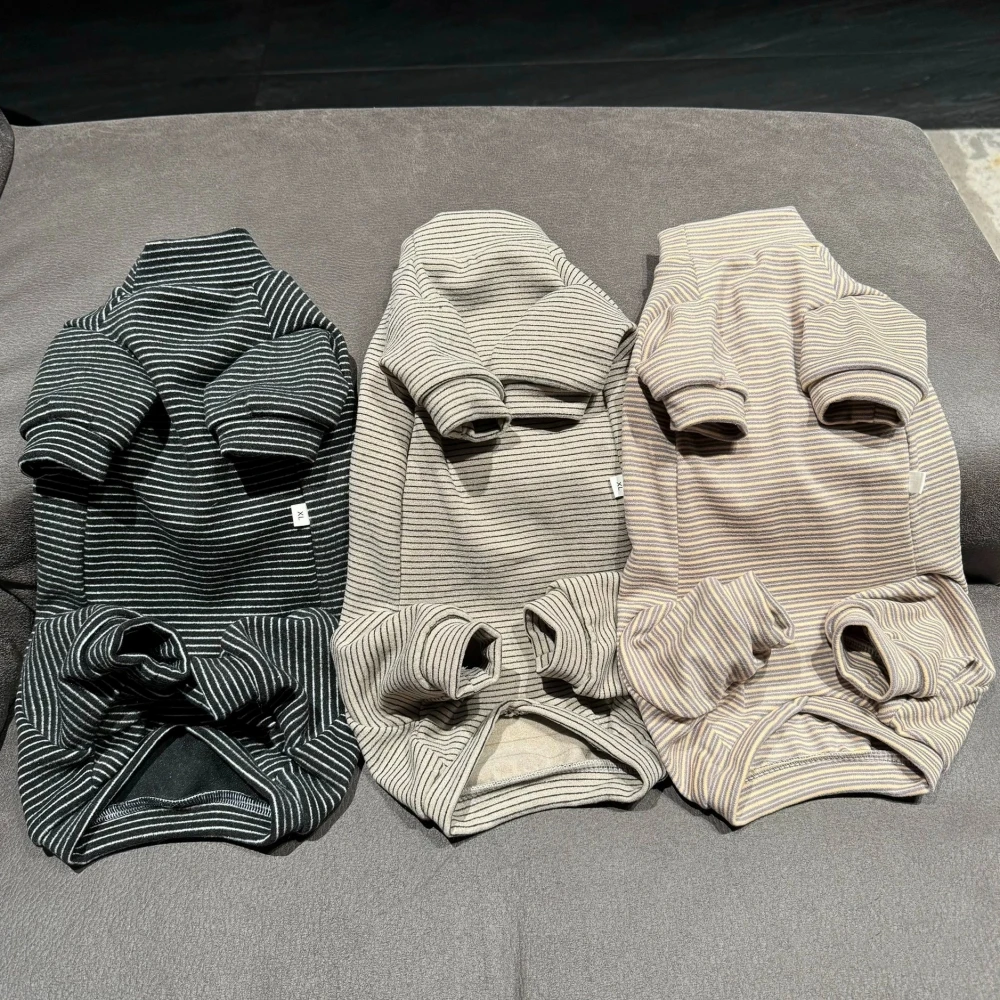 Abrigo cálido de algodón a rayas de 4 Patas para gato Sphynx, mono elástico de primavera para gatitos, ropa interior de invierno de cuello alto, ropa interior para Alex Rex - imagen 5