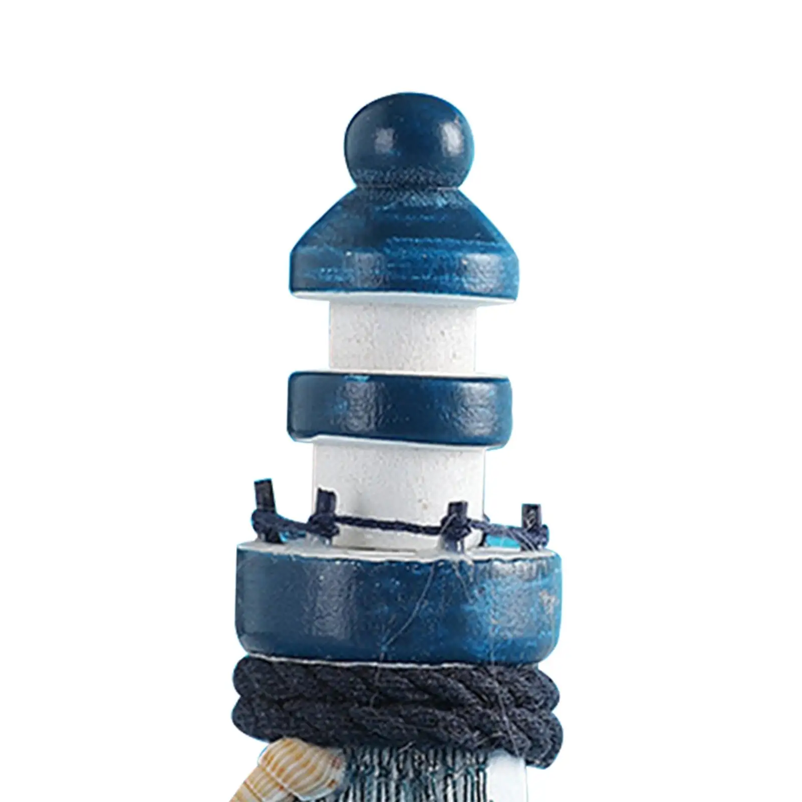 Wood Lighthouse Statue Decorative Figurine Photography Prop Collectible Wooden Sculpture Desktop Ornament for Fireplace Desk