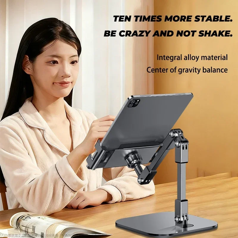 Soporte para tableta y teléfono móvil, giratorio 360, retráctil, plegable, estable, escritorio, aprendizaje en vivo, reloj de oficina, TV, soporte para mocasines - imagen 2