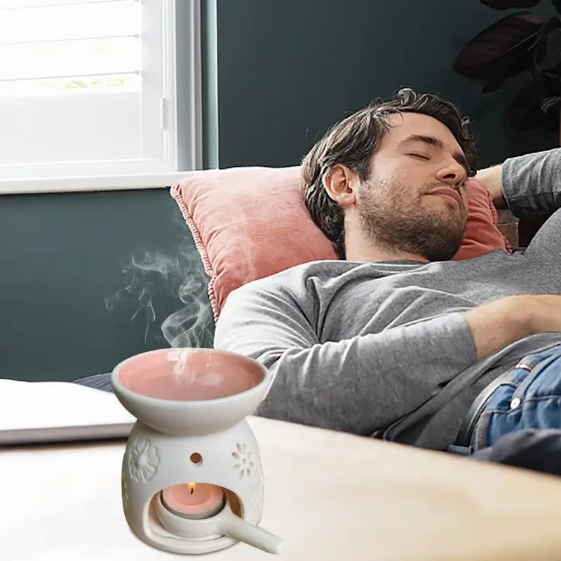 Quemador de Aroma de cera para el hogar, difusor de aceite de cerámica con cuchara para aromaterapia - imagen 4