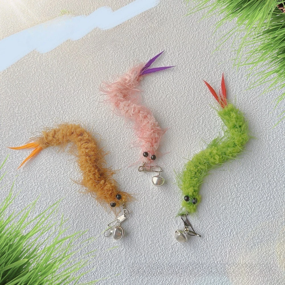 2 uds/3 uds camarones de peluche mascota gato juguete accesorios de repuesto divertido palo de rompecabezas varita de juguete - imagen 2