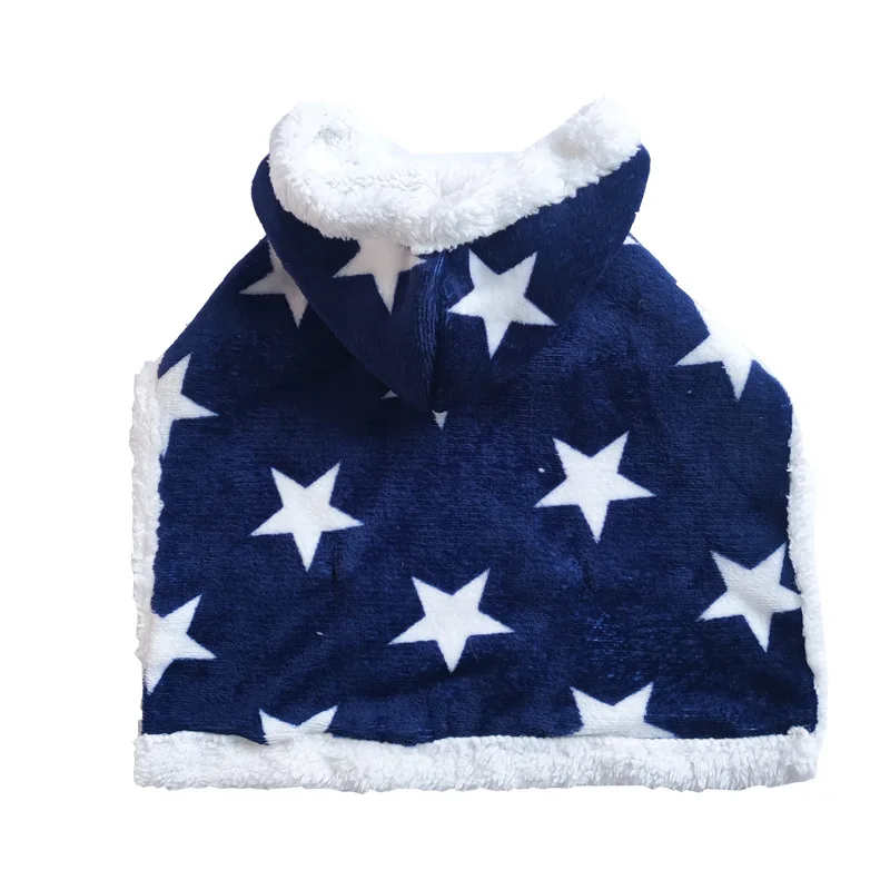 Capa de estrella con capucha para otoño e invierno, pijamas para mascotas, capa cálida de felpa para perros, oso de peluche, manta para cachorros pequeños y gatitos, ropa para cachorros - imagen 5