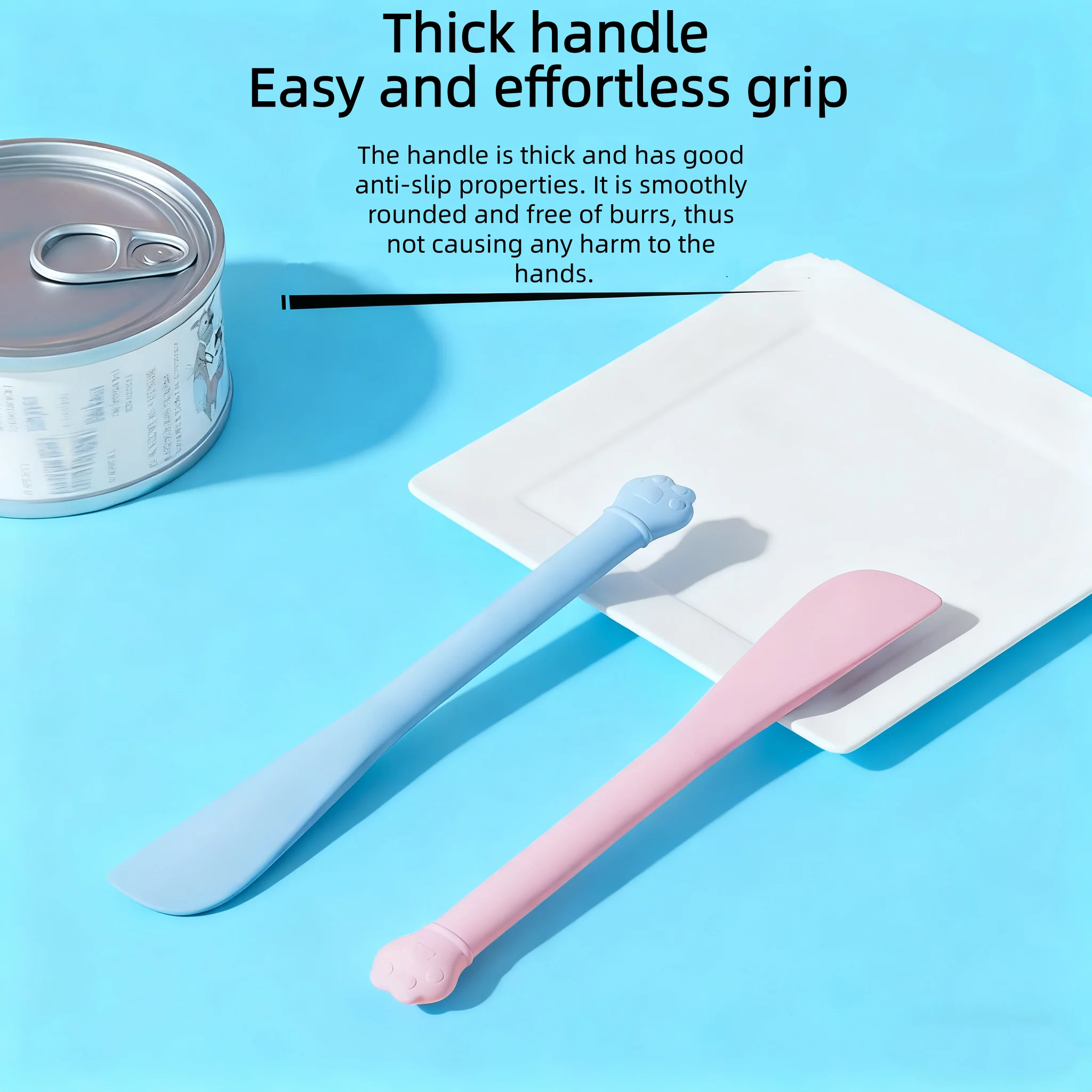 Cuchara de latas de mango largo para gatos, abridor de latas multifuncional para mascotas, cuchara de alimentación para gatos, abridor de tapas para latas de gatos. - imagen 2
