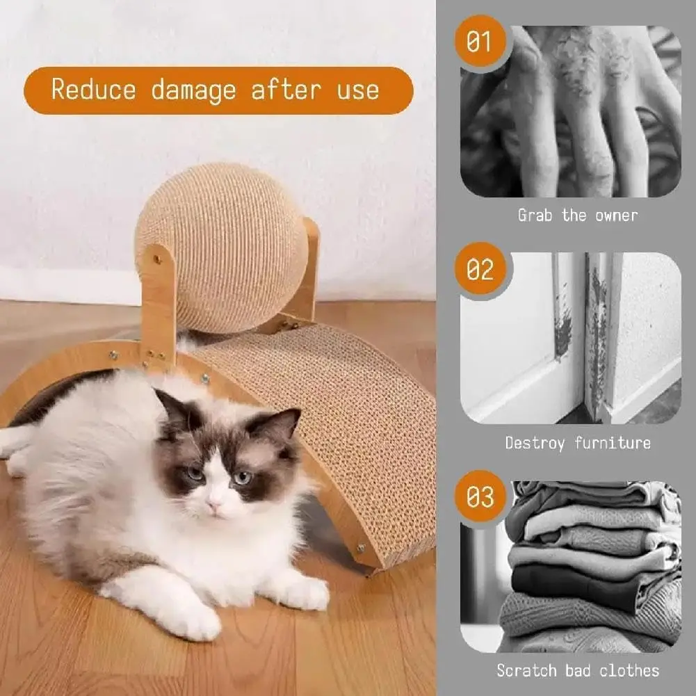 Rascador de Madera para Gatos con Torre y Cuerda de Sisal Resistente