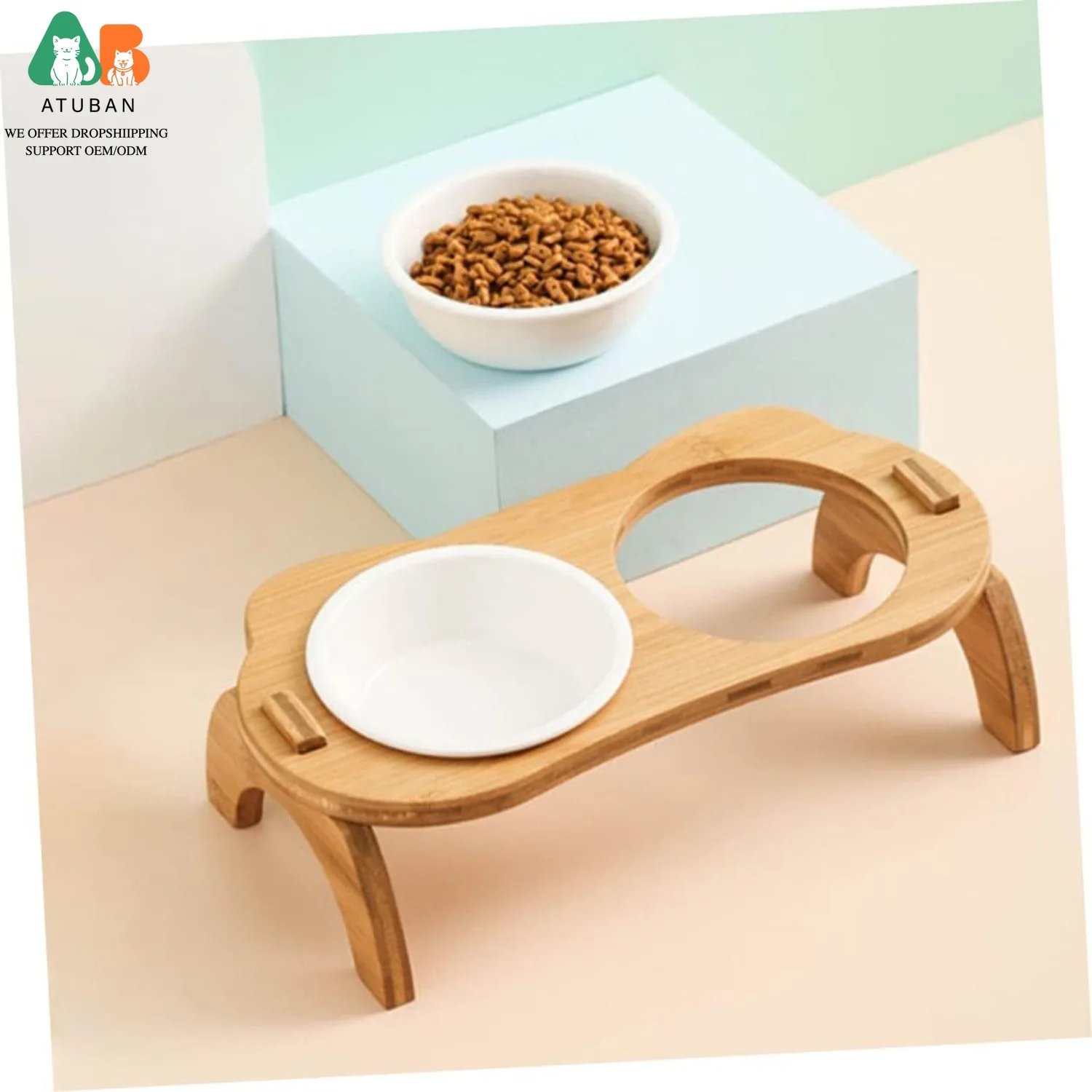 Comedero elevado inclinable para gatos y cachorros – Juego de tazones - imagen 3