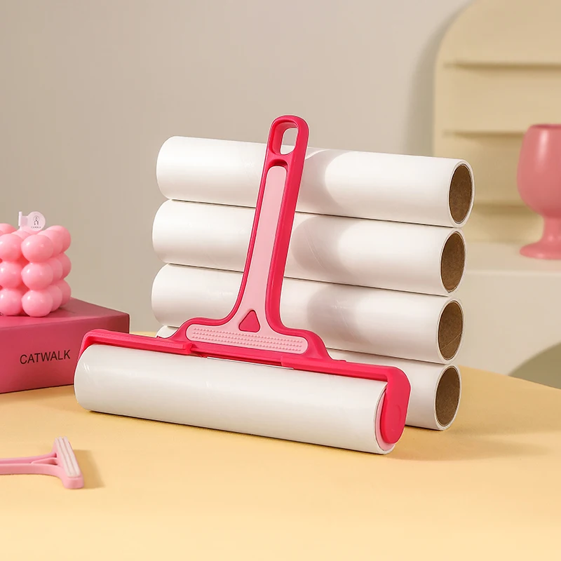 Hojas de rodillo de pelusa para quitar el pelo de mascotas, pegajoso, rasgable para alfombras/sofá/ropa, Kit eficiente de herramientas de limpieza de piel de gato/perro