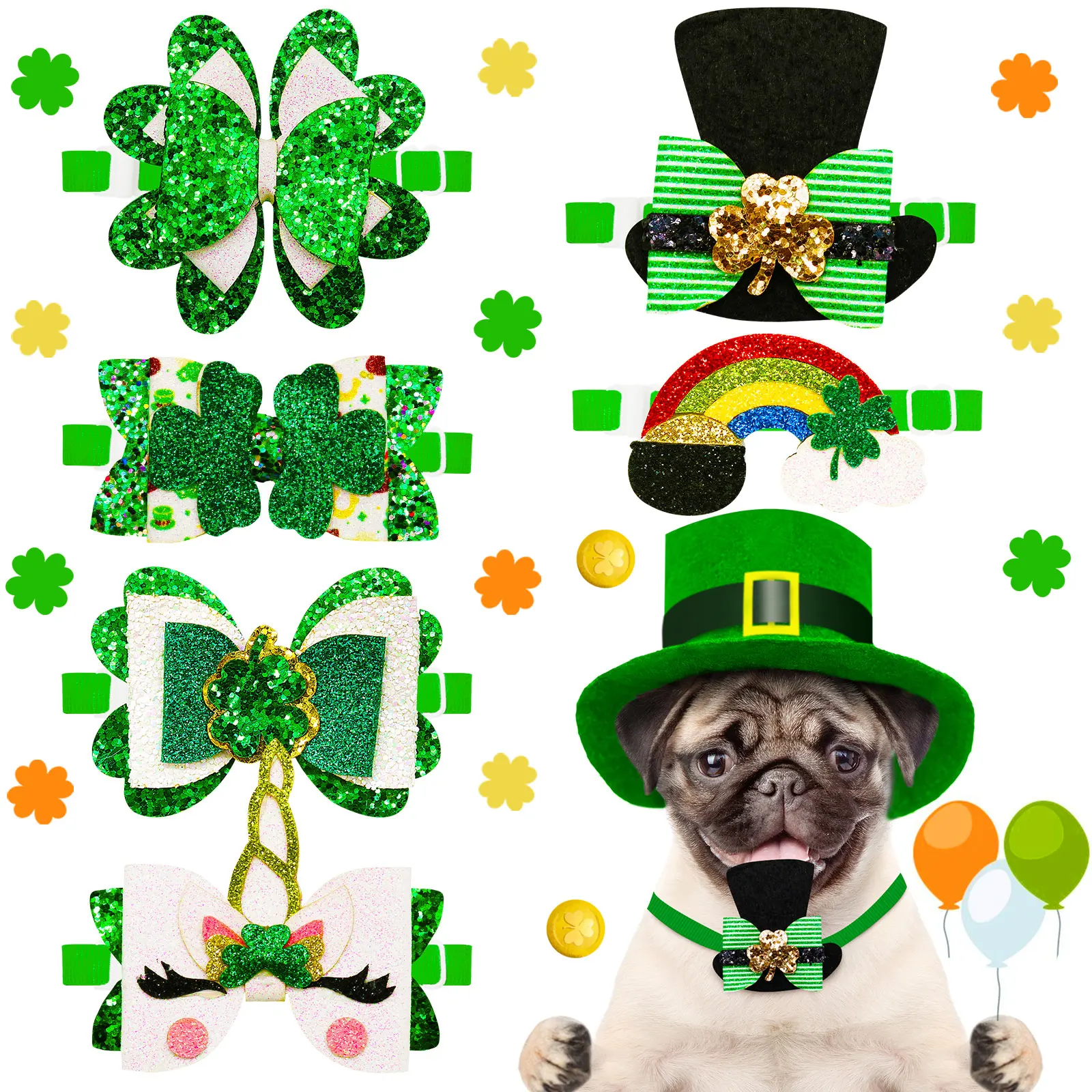 Lazo verde San Patricio perro gato pequeño moda peluquería accesorio