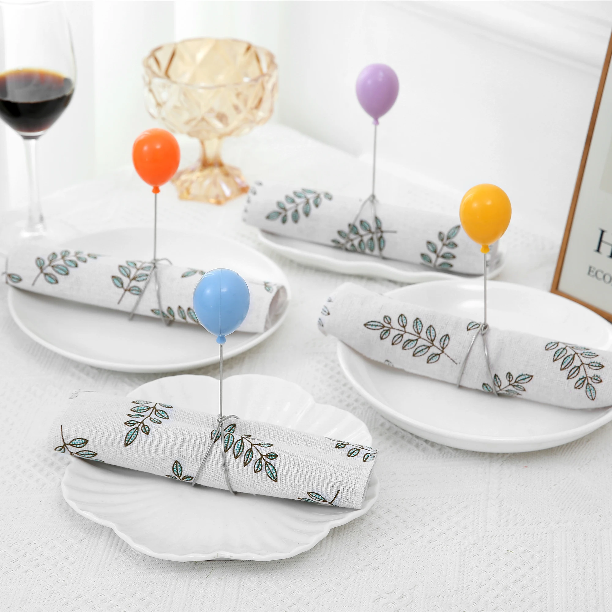 Anillos servilleta globo coloridos reutilizables para fiestas y bodas - imagen 2