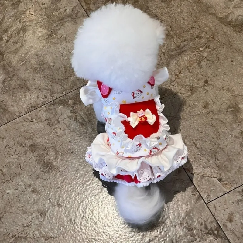 Pet Dog Princess Dress Teddy Bears clothes Maltese Dog Clothes Puppy Dresses for Small Dogs - imagen 4