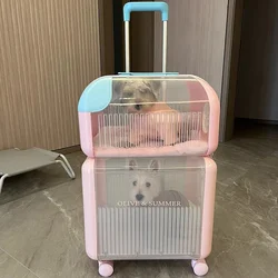 Cochecito para gatos grandes con 4 ruedas y cabina transparente
