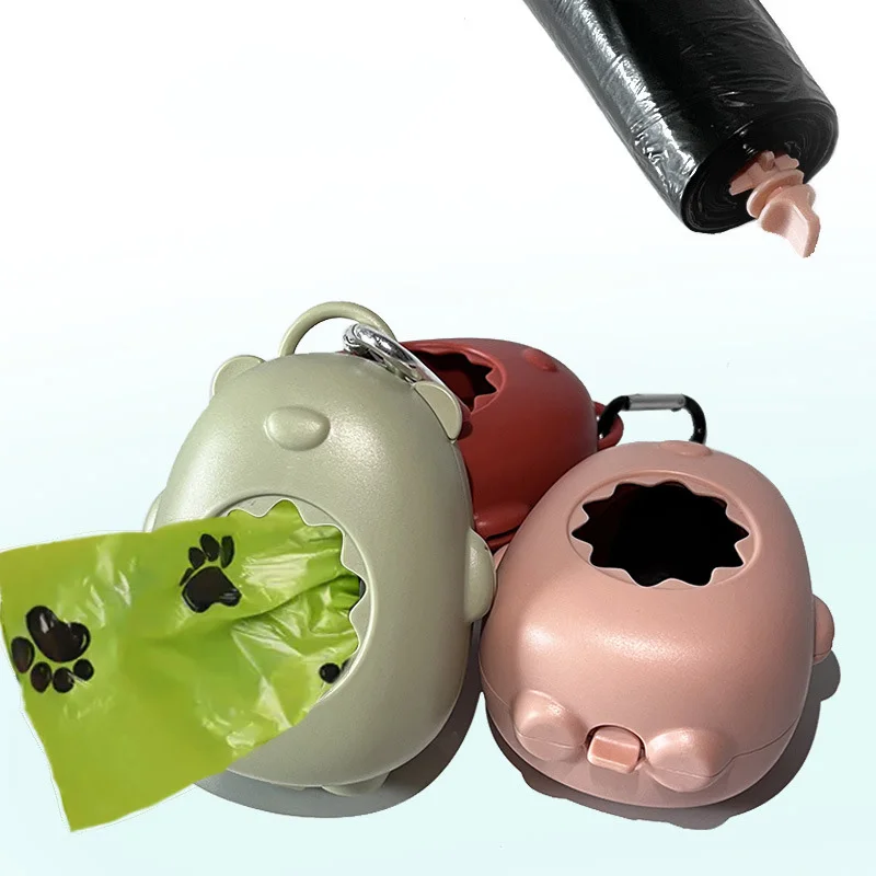 Soporte portátil para bolsa de caca de perro, dispensador de bolsas de basura para mascotas para perros, dispensador de bolsas de basura para mascotas al aire libre con 1 rollo de bolsa para caca - imagen 2