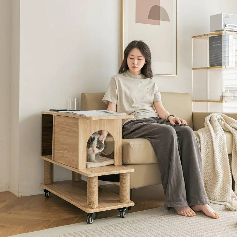 Sofá nido con mesa para gatos – 2 en 1 para casa