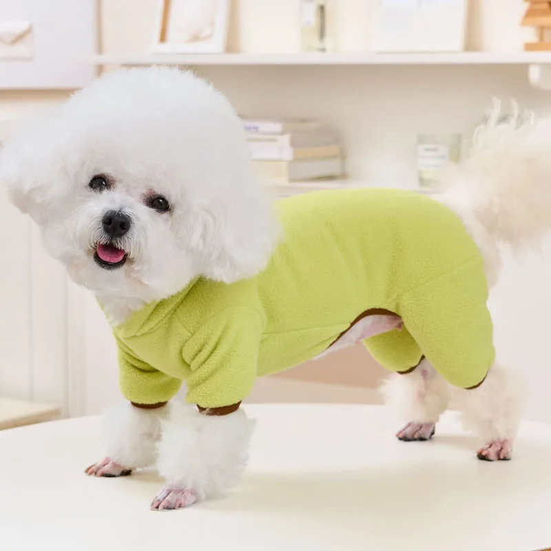 Ropa de lana para perros, disfraz de invierno con capucha, pijamas cálidos, monos para perros pequeños y medianos, mono para cachorros, Chihuahua, traje de mono - imagen 5