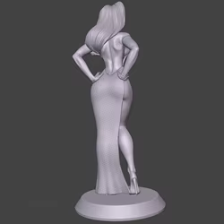 Figura de resina sin pintar chica con tacones para coleccionismo y rol