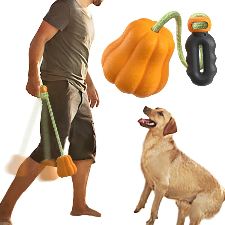 Suministros para mascotas Bola de calabaza de Halloween Juguetes para perros con sonido chirriante